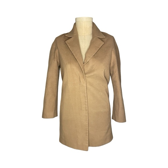 ASOS Jackets & Blazers - ASOS Design Tan Camel Long Coat Jacket Women Size 0